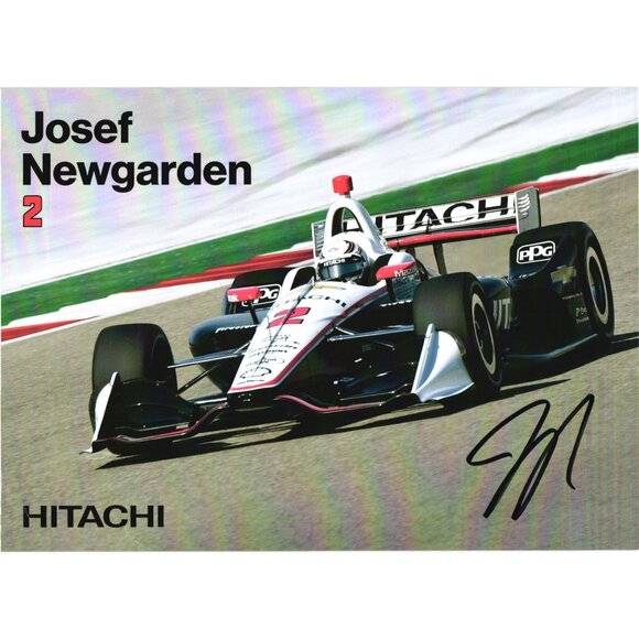 Josef Newgarden Signed 2019 Team Penske Hitachi 9 x 6.5 Postcard Chevrolet - Picture 1 of 4